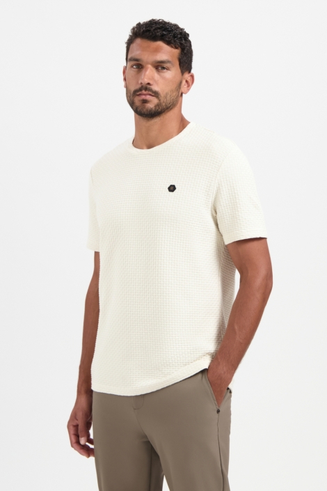 NO-EXCESS t-shirt crewneck relief jacquard bl